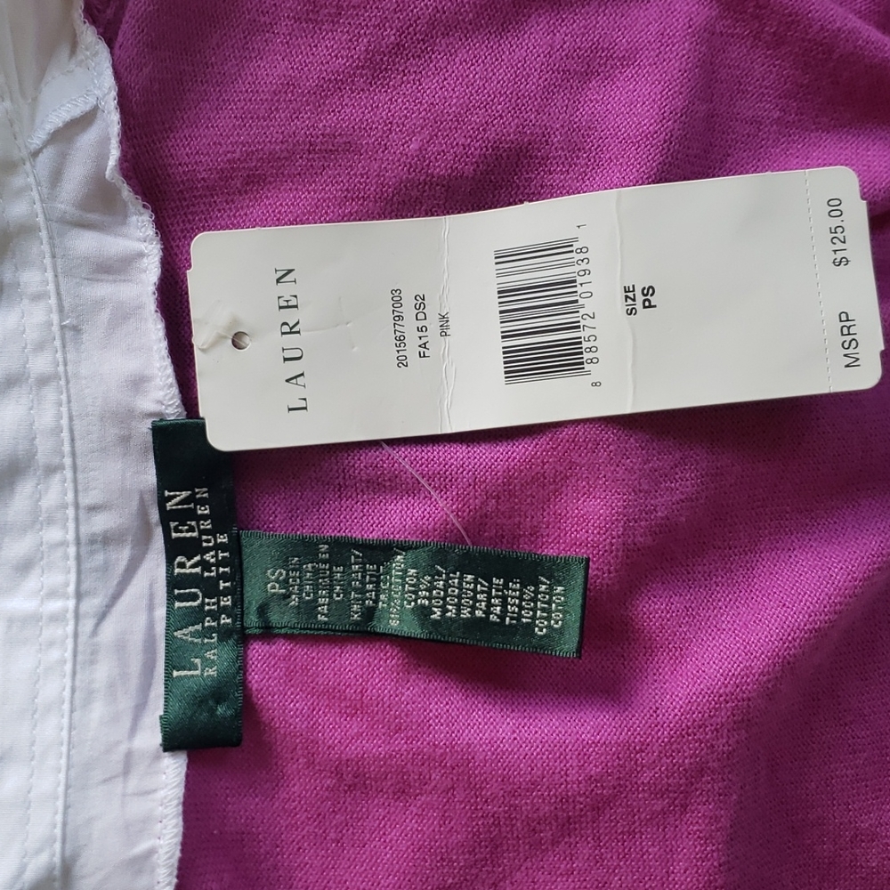 Ralph Lauren Petite Woman Blouse, Purple💜 and White🤍 Colors, Size PS. - Picture 5 of 5